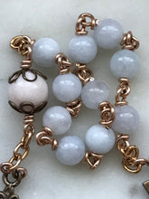 Load image into Gallery viewer, Aquamarine Rosary - Bronze - Joan of Arc Pocket Rosary