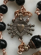 Load image into Gallery viewer, Pocket Servite Rosary - Onyx - Bronze - Seven Sorrows Chaplet - Our Lady of Sorrows CeCeAgnes
