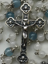 Load image into Gallery viewer, St. Michael Chaplet - Sterling Silver - St. Michael Center - Beautiful Crucifix - Moonstone and Aquamarine CeCeAgnes