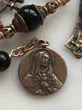 Load image into Gallery viewer, Pocket Servite Rosary - Onyx - Bronze - Seven Sorrows Chaplet - Our Lady of Sorrows CeCeAgnes