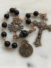 Load image into Gallery viewer, Pocket Servite Rosary - Onyx - Bronze - Seven Sorrows Chaplet - Our Lady of Sorrows CeCeAgnes