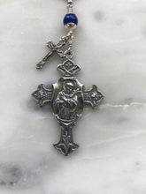 Load image into Gallery viewer, Saint Francis Car Rosary: Lapis and Sterling Silver One Decade