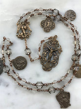 Load image into Gallery viewer, Saint Michael Chaplet - Wire wrapped - Crystal Quartz - Bronze - St. Michael and Angels Crucifix CeCeAgnes