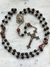 Load image into Gallery viewer, Large Black Onyx Rosary - Bronze Medals CeCeAgnes