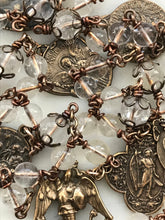 Load image into Gallery viewer, Saint Michael Chaplet - Wire wrapped - Crystal Quartz - Bronze - St. Michael and Angels Crucifix CeCeAgnes