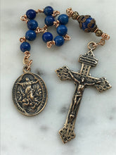 Load image into Gallery viewer, Lapis Lazuli Rosary: Bronze Pardon Crucifix, Pocket Prayer Beads
