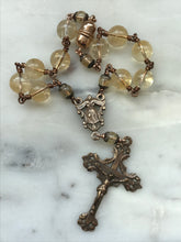 Load image into Gallery viewer, Auto Rosary - Citrine and Bronze - One Decade Rosary - Car Rosary CeCeAgnes