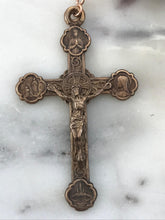 Load image into Gallery viewer, Lapis Marian Pocket Rosary: Bronze Fatima, Lourdes, Guadalupe Medals