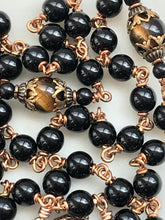 Load image into Gallery viewer, Black Onyx Rosary - Saint Michael - Bronze Medals CeCeAgnes
