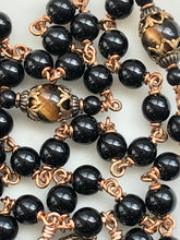 Load image into Gallery viewer, Black Onyx Rosary - Saint Michael - Bronze Medals CeCeAgnes