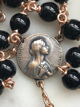 Load image into Gallery viewer, Black Onyx Rosary - Bronze Medals - Virgo Maria CeCeAgnes