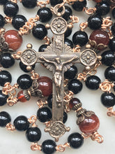 Load image into Gallery viewer, Black Onyx Rosary - Bronze Medals - Virgo Maria CeCeAgnes