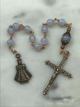 Load image into Gallery viewer, Blue Lace Agate Single Decade Rosary - Bronze Infant of Prague