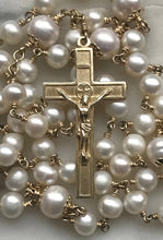 Load image into Gallery viewer, Wedding Rosary - 14K Gold & Freshwater Pearl - Bouquet Rosary
