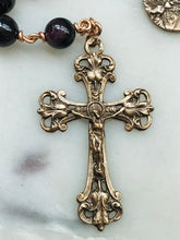 Load image into Gallery viewer, Garnet Pocket Rosary: Bronze Seven Sorrows Chaplet
