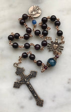 Load image into Gallery viewer, Combination One Decade Rosary and Seven Sorrows Chaplet - Garnet and Bronze CeCeAgnes