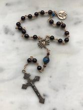 Load image into Gallery viewer, Combination One Decade Rosary and Seven Sorrows Chaplet - Garnet and Bronze CeCeAgnes