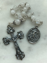 Load image into Gallery viewer, Moonstone Rosary: Sterling Silver One Decade Pocket Prayer Beads