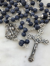Load image into Gallery viewer, Sapphire Rosary - All Sterling Silver