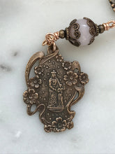Load image into Gallery viewer, Saint Anne Chaplet: Bronze, Aquamarine & Pink Gemstone Rosary