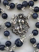 Load image into Gallery viewer, Sapphire Rosary - All Sterling Silver