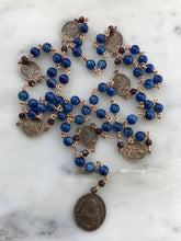 Load image into Gallery viewer, Seven Sorrows Chaplet - Bronze Rosary - Servite - Blue Kyanite CeCeAgnes
