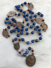 Load image into Gallery viewer, Seven Sorrows Chaplet - Bronze Rosary - Servite - Blue Kyanite CeCeAgnes