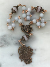 Load image into Gallery viewer, Saint Anne Chaplet - Grandmother's Chaplet - Bronze and Aquamarine - Saint Ann CeCeAgnes