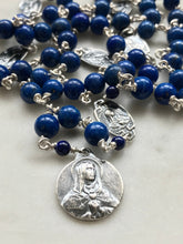 Load image into Gallery viewer, Seven Sorrows Chaplet - Sterling Silver and Lapis Rosary - Servite - CeCeAgnes