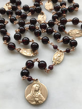 Load image into Gallery viewer, Seven Sorrows Chaplet - Bronze and Garnet Rosary - Servite