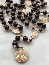 Load image into Gallery viewer, Seven Sorrows Chaplet - Bronze and Garnet Rosary - Servite