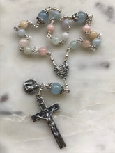 Load image into Gallery viewer, Saint Anne Chaplet - Grandmother's Chaplet - Sterling Silver, Morganite Rosary CeCeAgnes