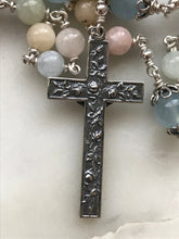 Load image into Gallery viewer, Saint Anne Chaplet - Grandmother's Chaplet - Sterling Silver, Morganite Rosary CeCeAgnes