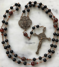 Load image into Gallery viewer, Large Black Onyx Seven Sorrows Chaplet - Bronze Medals