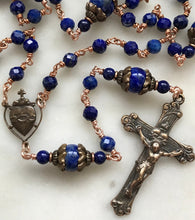 Load image into Gallery viewer, Tiny Sacred Heart Rosary - Lapis - Bronze CeCeAgnes