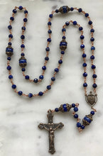 Load image into Gallery viewer, Tiny Sacred Heart Rosary - Lapis - Bronze CeCeAgnes