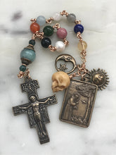 Load image into Gallery viewer, Saint Francis Rosary Tenner - Canticle of the Sun - Bronze  - Wire-Wrapped - Single Decade CeCeAgnes