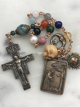 Load image into Gallery viewer, Saint Francis Rosary Tenner - Canticle of the Sun - Bronze - Wire-Wrapped - Single Decade CeCeAgnes