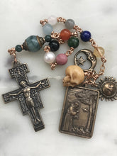 Load image into Gallery viewer, Saint Francis Rosary Tenner - Canticle of the Sun - Bronze  - Wire-Wrapped - Single Decade CeCeAgnes