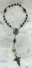 Load image into Gallery viewer, Saint Joan Chaplet - Wire wrapped - Lapis Lazuli Gemstones - Bronze - St. Michael - CeCeAgnes
