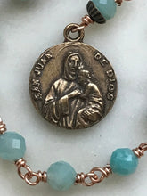 Load image into Gallery viewer, Tiny Saint Raphael Chaplet - Amazonite Gemstones - Solid Bronze