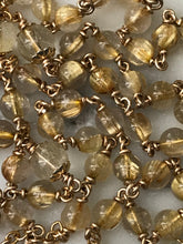 Load image into Gallery viewer, Heirloom 14K Gold Rosary - Gold Rutilated Titanium Quartz