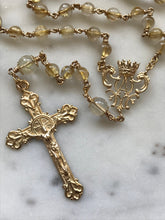 Load image into Gallery viewer, 14K Gold Rosary – Gold Rutilated Quartz Beads, Gold-Filled Wire, Caps, Chain
