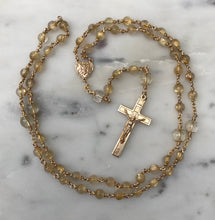 Load image into Gallery viewer, Heirloom 14K Gold Rosary - Gold Rutilated Titanium Quartz