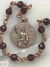 Load image into Gallery viewer, Tiny Saint Andrew Chaplet - Faceted Garnet Gemstones - Bronze - Christmas Novena CeCeAgnes