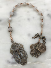 Load image into Gallery viewer, Angels Pocket Rosary - Moonstone and Bronze - Archangels Rosary - Michael, Gabriel, Raphael CeCeAgnes