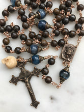 Load image into Gallery viewer, Holy Face Bronze Rosary - Memento Mori - Ecce Homo - Bronzite and Kyanite CeCeAgnes