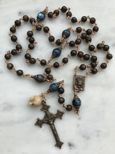 Load image into Gallery viewer, Holy Face Bronze Rosary - Memento Mori - Ecce Homo - Bronzite and Kyanite CeCeAgnes