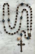 Load image into Gallery viewer, Holy Face Bronze Rosary - Memento Mori - Ecce Homo - Bronzite and Kyanite CeCeAgnes