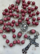 Load image into Gallery viewer, Rhodonite Gemstone - Sterling Silver Medals - Reproductions of Antique French Medals CeCeAgnes